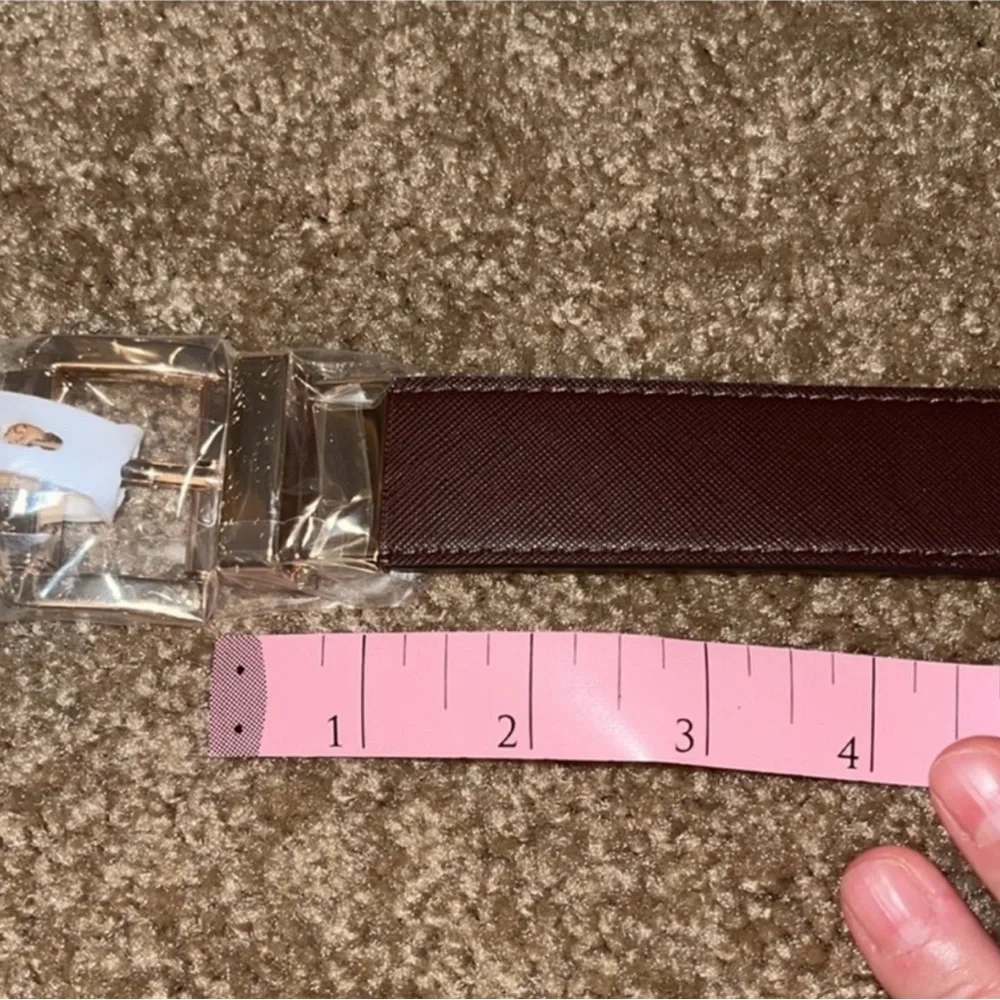 Michael Kors Twist Reversible Women Belt Brown & Vanilla MK Signature.Size Large